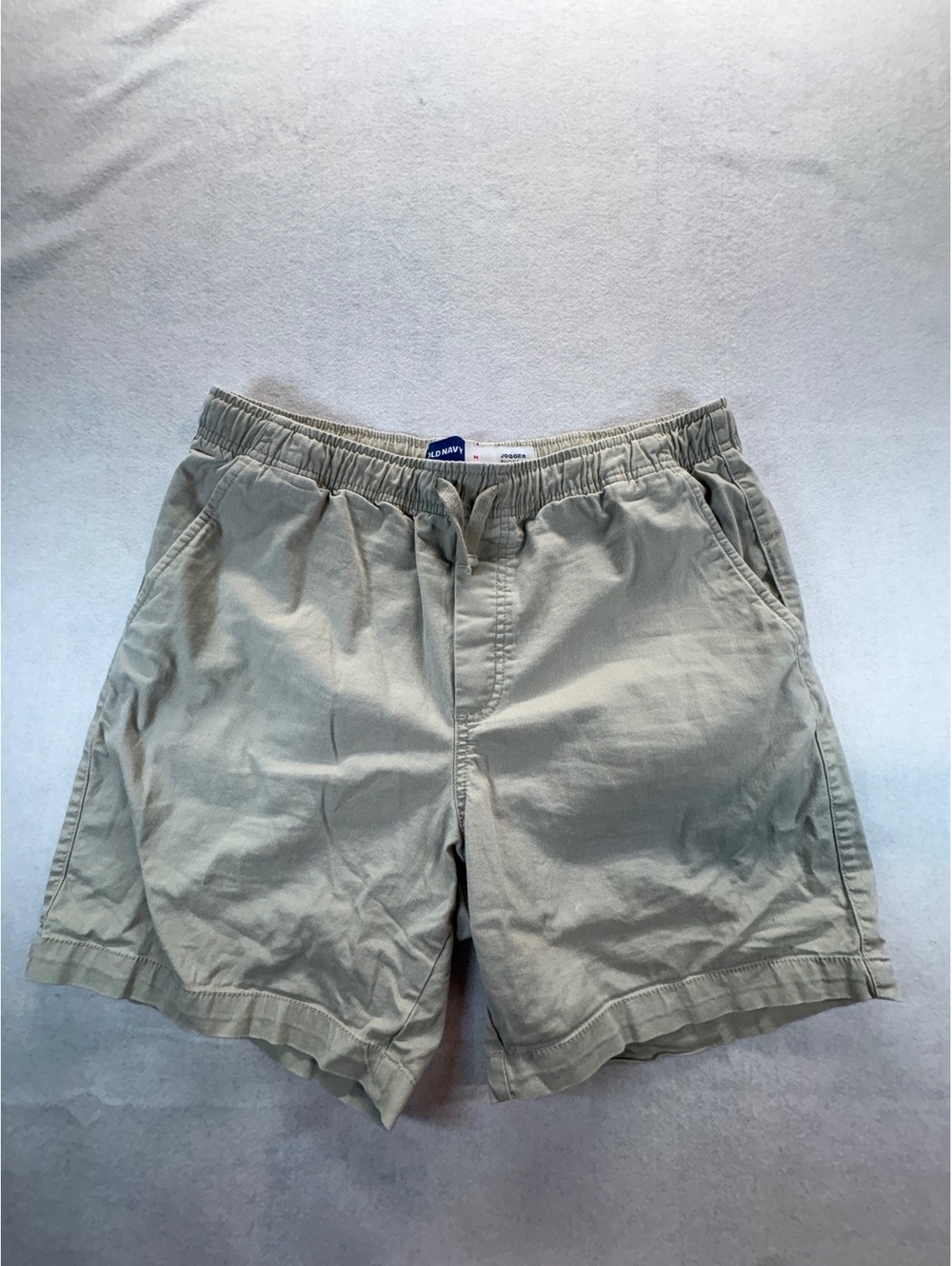 Old Navy Men’s Jogger Shorts Medium Khaki Tan Built-In Flex Elastic Waist